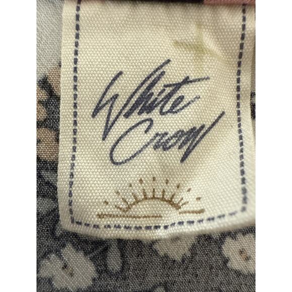 White Crow Women's S Cottagecore Floral Wrap Crop Blouse Boho Fairy Whimsical - Picture 5 of 12